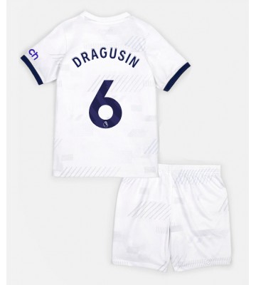 Tottenham Hotspur Radu Dragusin #6 Primera Equipación Niños 2023-24 Manga Corta (+ Pantalones cortos)